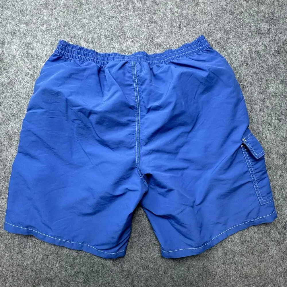Polo Ralph Lauren Shorts Mens Large Blue Swim Trunks Mesh Lined Cargo Pocket